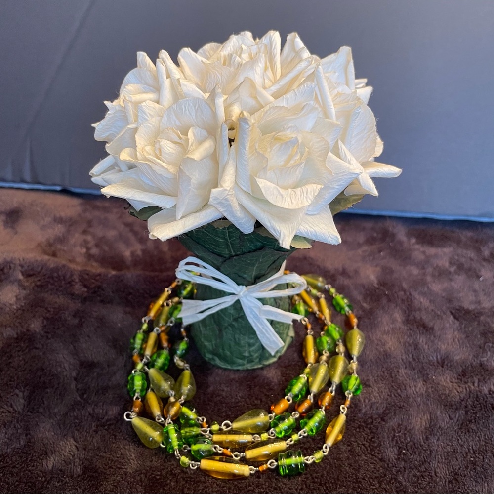 Handmade Earth-tone Glass Beaded Necklace